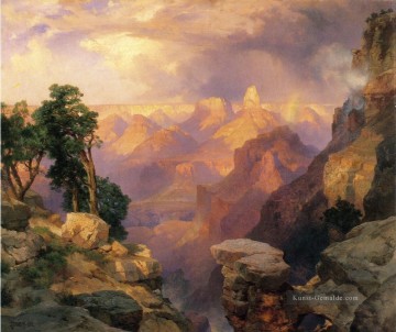 Thomas Moran Werke - Grand Canyon mit Regenbogen Rocky Berge Schule Thomas Moran